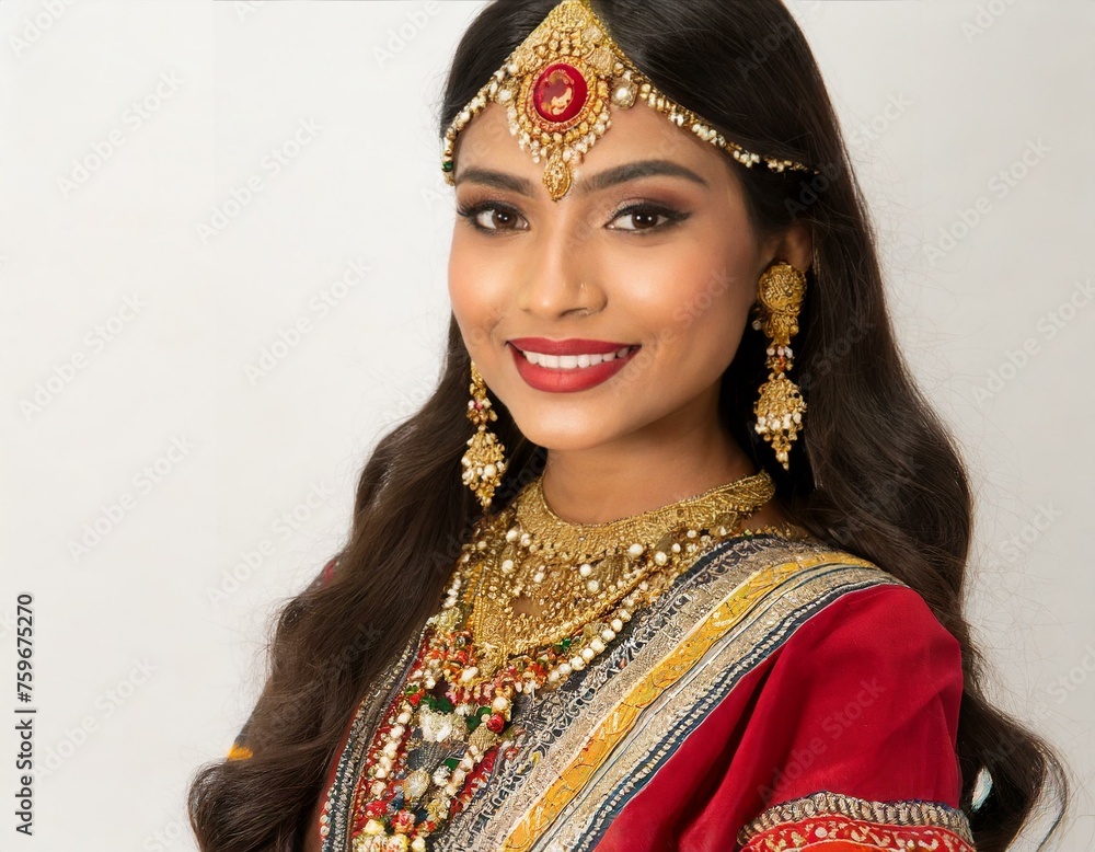 Femme costume traditionnel bijoux Inde