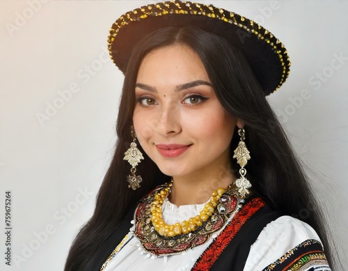 Femme costume traditionnel bijoux