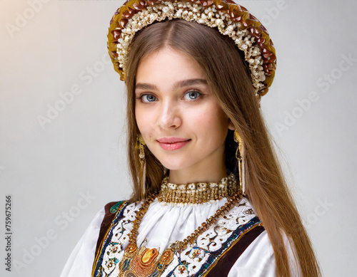 Femme costume traditionnel bijoux