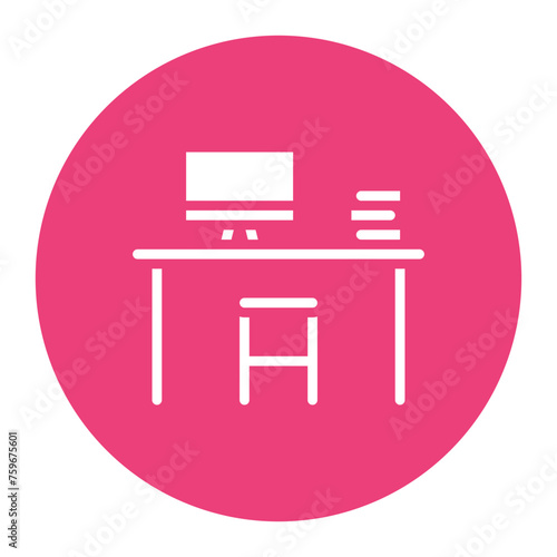 Dedicated Desk icon vector image. Can be used for Coworking Space.