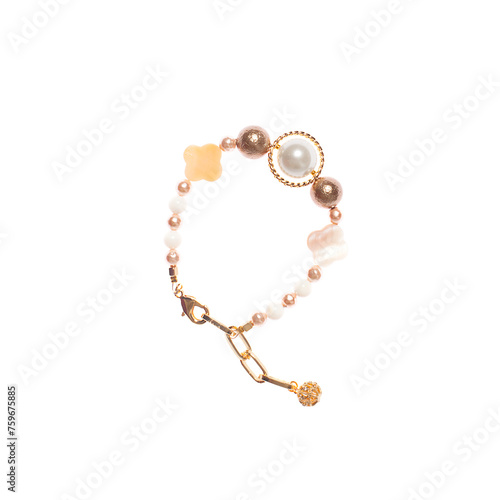 Isolated bracelet on white background, jewelry female accessories