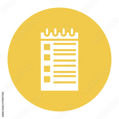 Notepad icon vector image. Can be used for Bar.