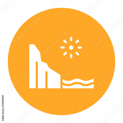 Cliff icon vector image. Can be used for Geography.