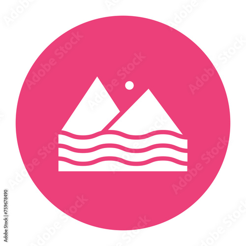 Lake icon vector image. Can be used for Geography.