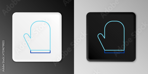Line Oven glove icon isolated on grey background. Kitchen potholder sign. Cooking glove. Colorful outline concept. Vector