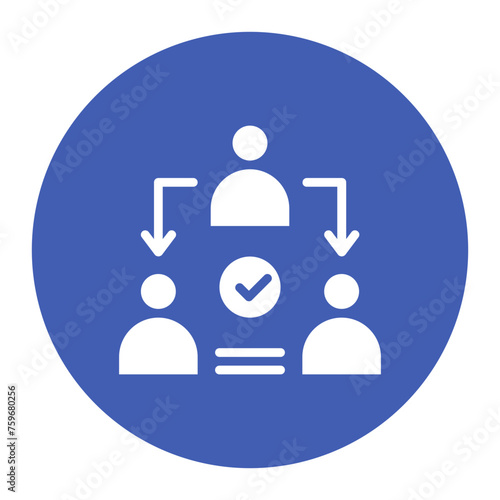 Delegation Task icon vector image. Can be used for Product Management.