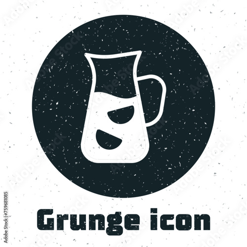 Grunge Sangria icon isolated on white background. Traditional spanish drink. Monochrome vintage drawing. Vector