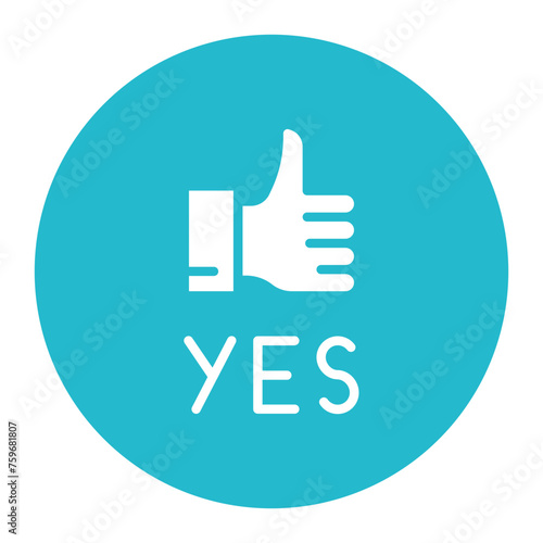 Yes icon vector image. Can be used for Protesting and Civil Disobedience.