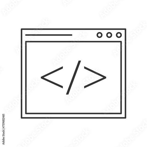 Coding icon, code editor