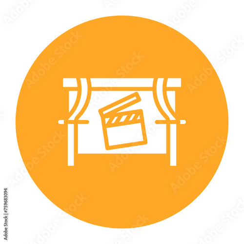 Feature Film icon vector image. Can be used for Filmmaking.