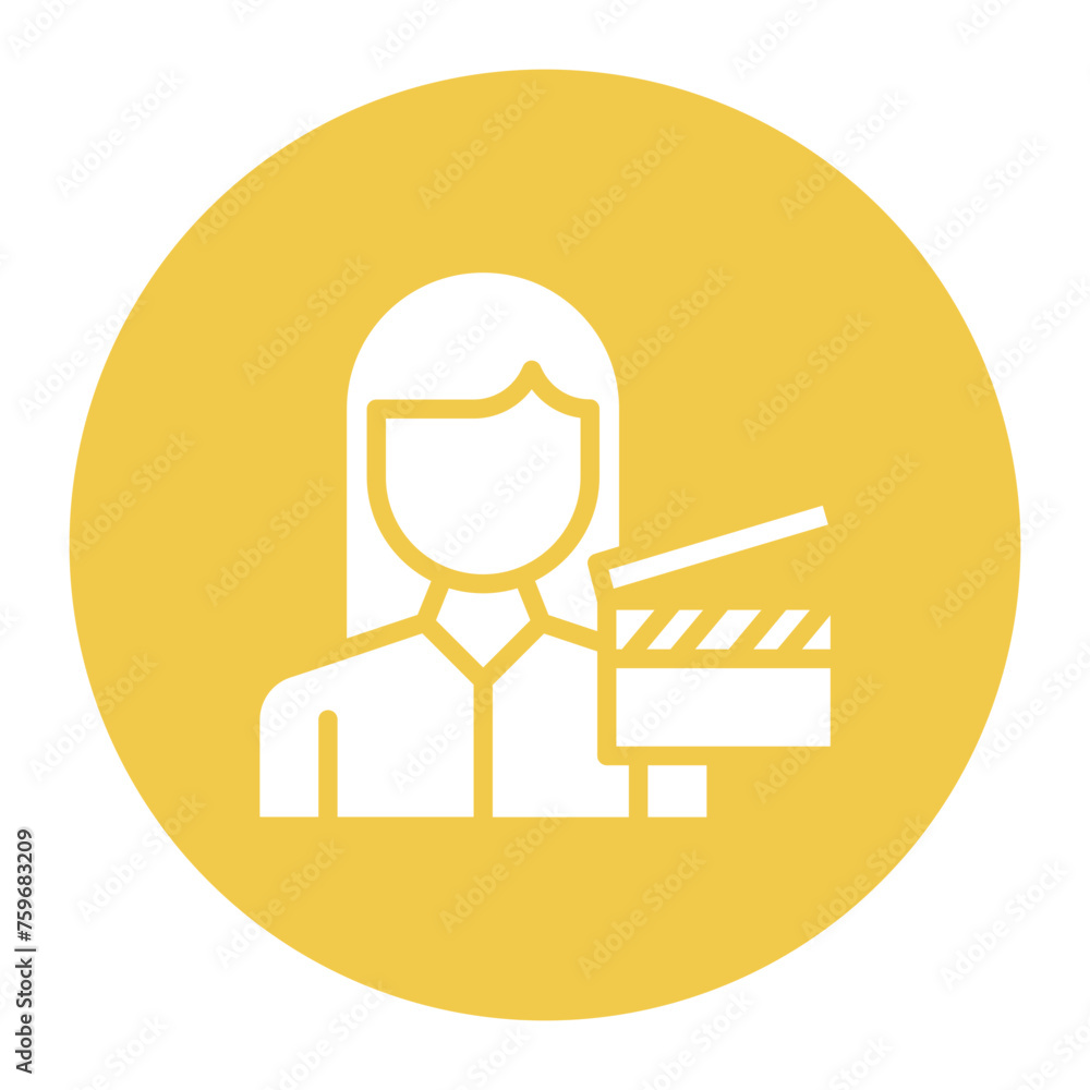 Producer Female icon vector image. Can be used for Filmmaking. Producer Female icon vector image. Can be used for Filmmaking.