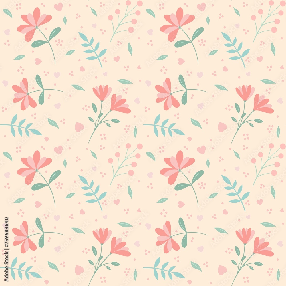 seamless pattern with pink flowers seamless pattern with pink flowers