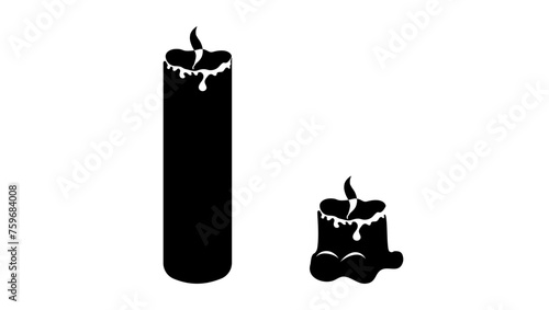 candle stub,  black isolated silhouette