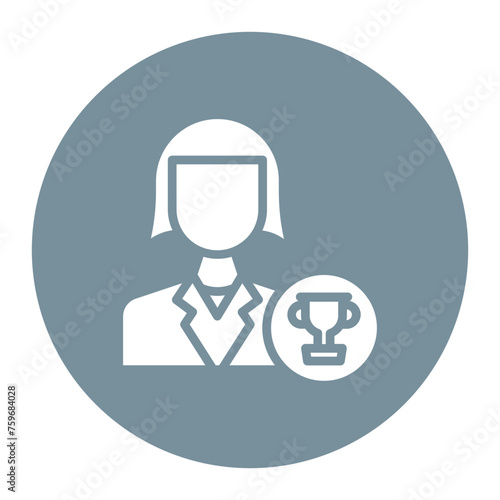 Recipient Female icon vector image. Can be used for Award Events.