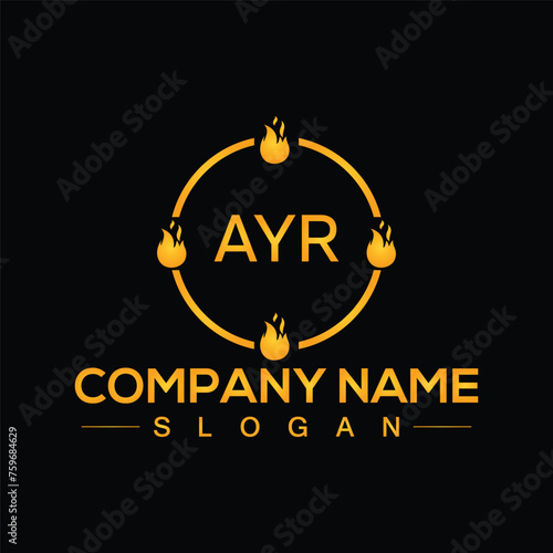 Creative letter AYR unique logo design template for company
