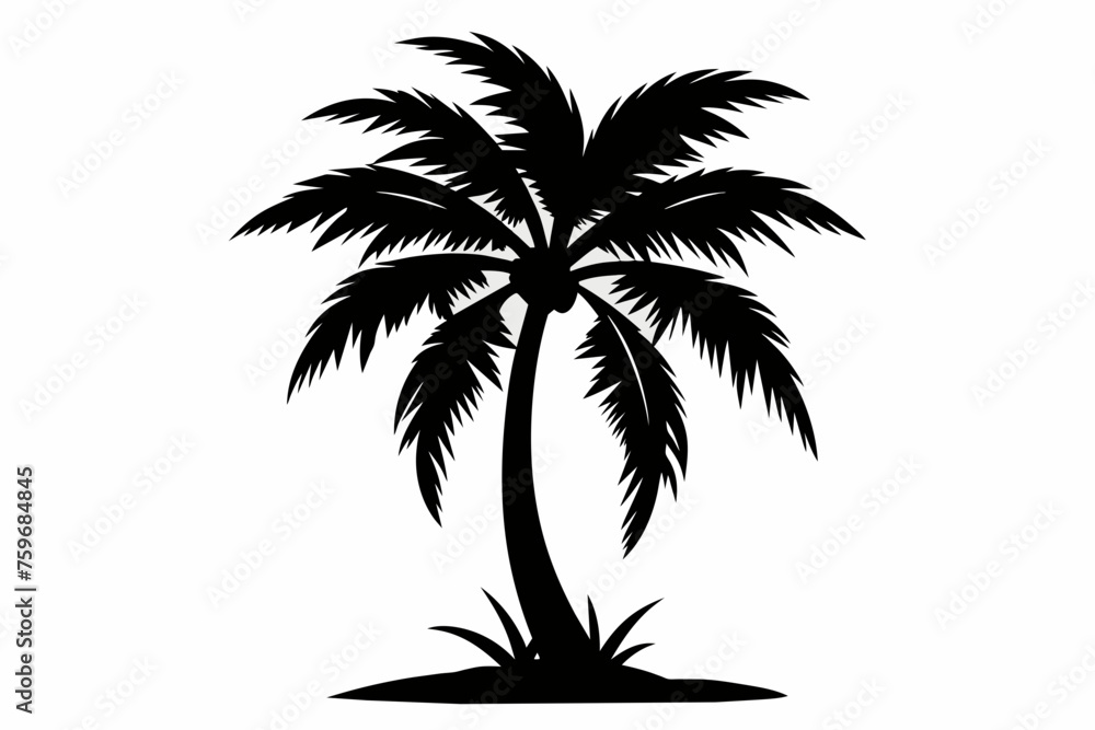 palm tree silhouette art 