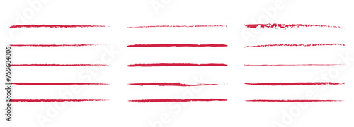 Line with red chalk brush highlighting underlining strikethrough with color through drawn strikethrough handwritten 