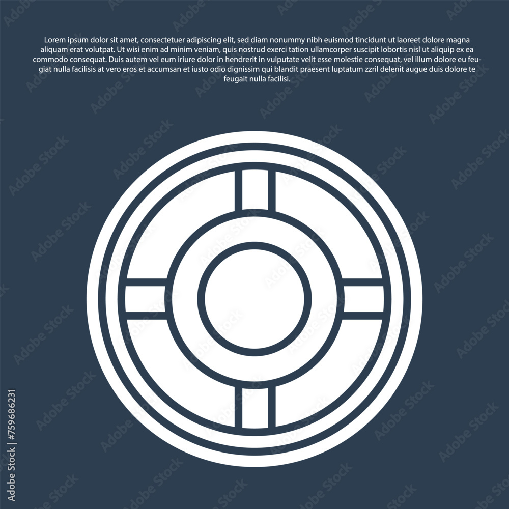 Blue line Ashtray icon isolated on blue background. Vector Illustration Blue line Ashtray icon isolated on blue background. Vector Illustration