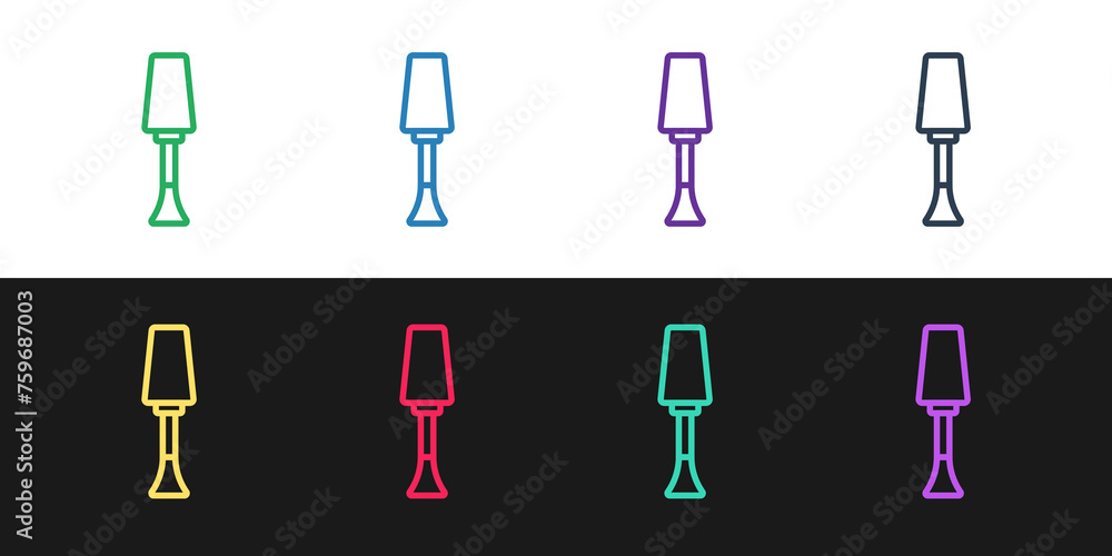 Set line Nail polish icon isolated on black and white background. Vector Set line Nail polish icon isolated on black and white background. Vector