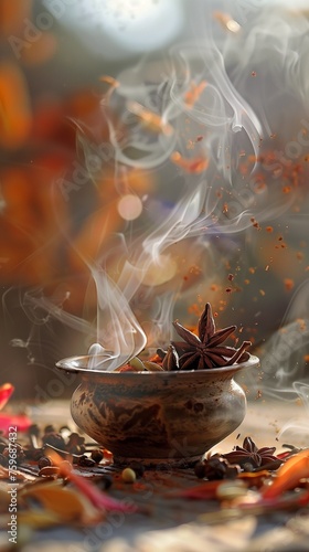 A symphony of scents emanates from the spices, filling the air with anticipation.