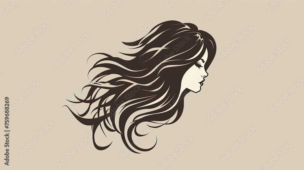 illustration of girl model hairstyle or haircut , woman long, medium or short hair. logo style, background, poster or banner for hair salons illustration of girl model hairstyle or haircut , woman long, medium or short hair. logo style, background, poster or banner for hair salons