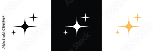 Sparkles icon set in flat style. stars, bursts, twinkling stars simple black style symbol sign for apps and website. Twinkling icon symbol. vector illustration. photo