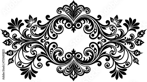 black ornamental borders collection silhouette art