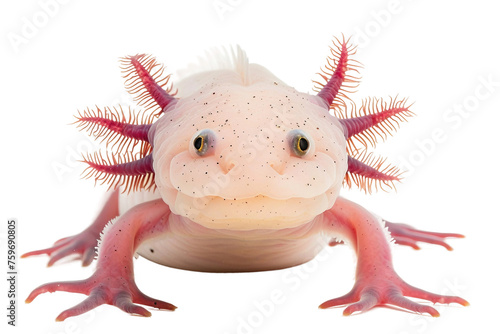 Axolotl Alone isolated on transparent background,