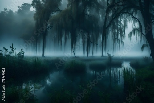 misty morning in the forest © usman