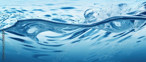 water wave underwater blue ocean swimming pool wide panorama background, Underwater view with a sea surface