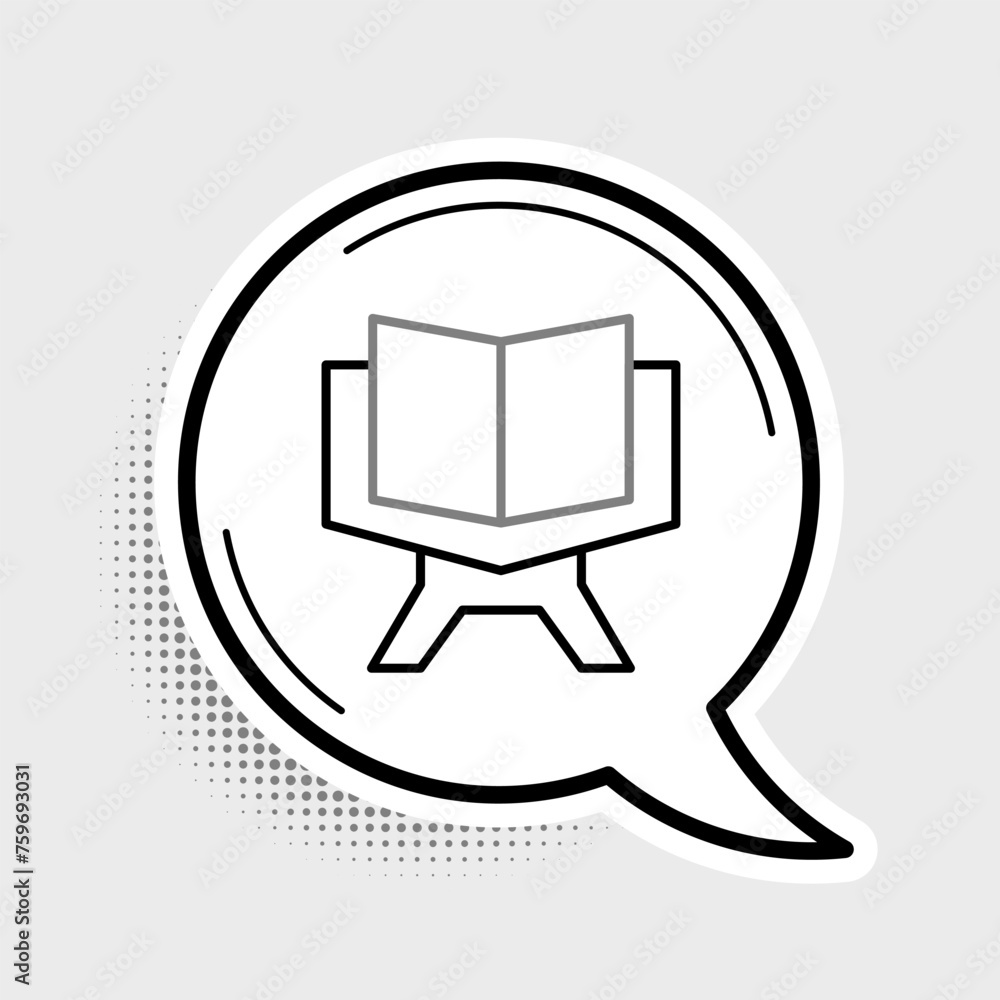 Line Holy book of Koran icon isolated on grey background. Muslim holiday, Eid Mubarak, Eid al-fitr, Ramadan Kareem. Colorful outline concept. Vector Line Holy book of Koran icon isolated on grey background. Muslim holiday, Eid Mubarak, Eid al-fitr, Ramadan Kareem. Colorful outline concept. Vector