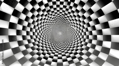 An optical illusion of chaos, with a stylized design, captivates the eye in this image. photo