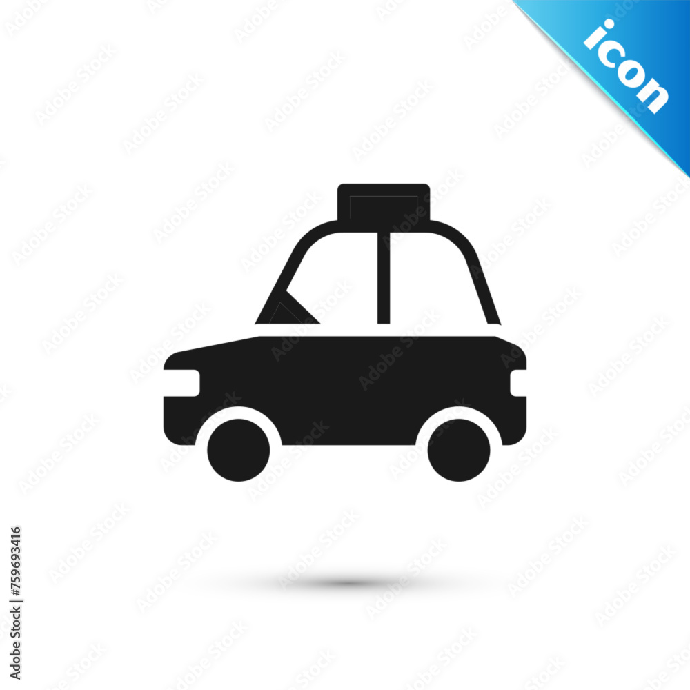 Grey Pet car taxi icon isolated on white background. Vector
