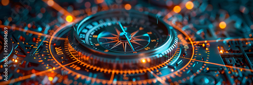 The digital compass: A strategic explorer for businesses, Vision crisis, Mission path, Agency creative, Digital strategy, Market decision, Achievement strategy, Financial stock, Company vision