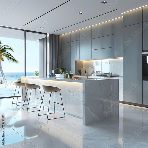 Professional Magazine Photo of a Modern and Luxurious Kitchen Generative AI
