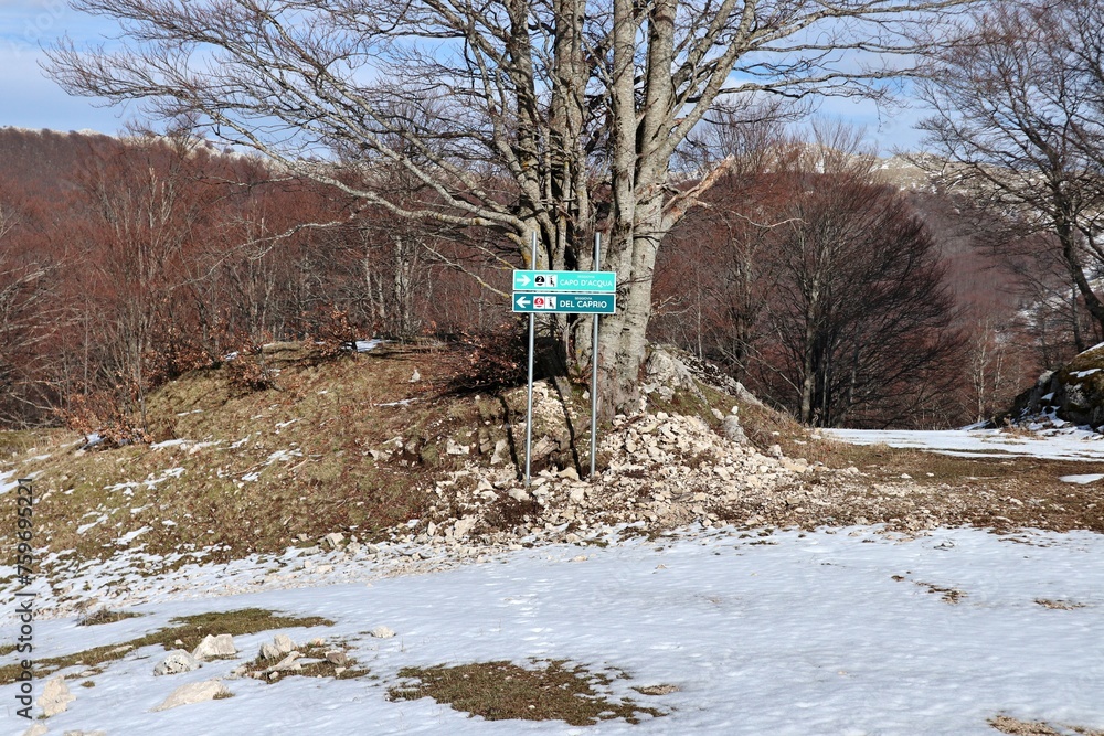 Campitello Matese - Bivio per la pista Capo d'Acqua dalla pista Del Caprio