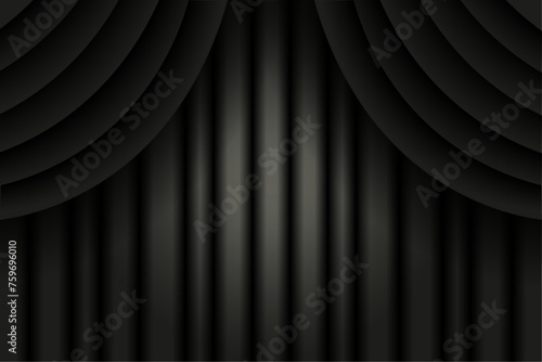 3d fashion theater Curtain with copy space. Design luxury 3d Curtain falls. Stage background concept. Vector illustration can used web banner, poster template. 