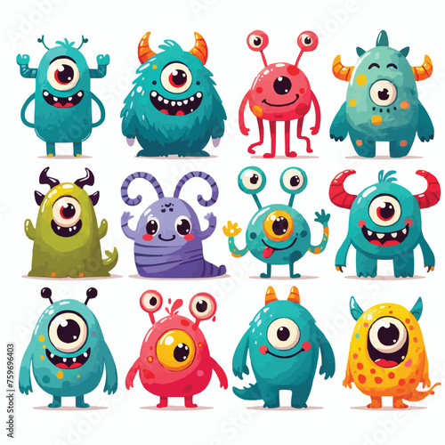 Free vector cheerful alien monster cartoon character with open mouth © MdAbdullah