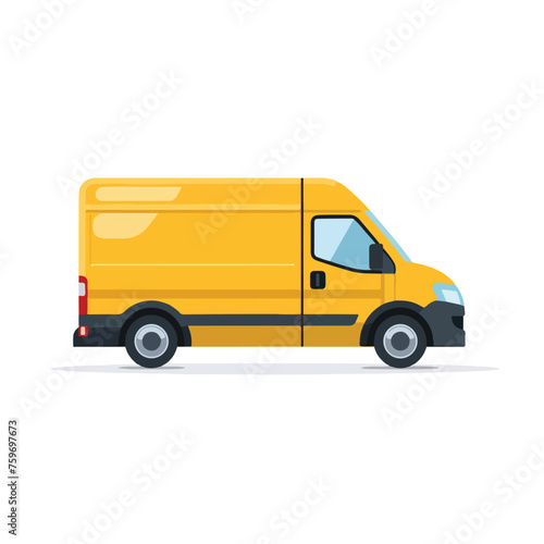 Delivery car icon flat vector illustration isloated
