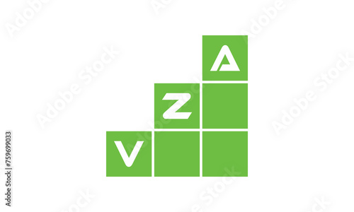 VZA initial letter financial logo design vector template. economics, growth, meter, range, profit, loan, graph, finance, benefits, economic, increase, arrow up, grade, grew up, topper, company, scale photo