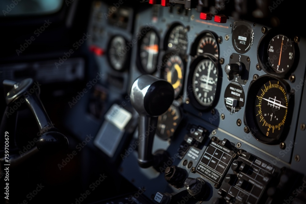 An In-Depth Look at the Complex Machinery of an Aircraft's Control Yoke or Sidestick and Its Surrounding Cockpit