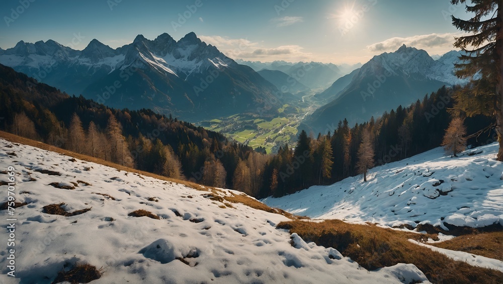 Idyllic landscape in the Bavarain Alps Berchtesgaden.