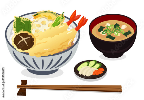 Tendon Set Meal with Miso Soup