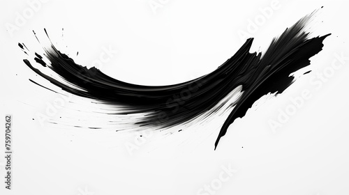 A broad stroke of black ink on a white background
