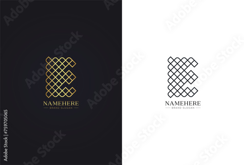 Abstract e letter modern initial letter marks logo design