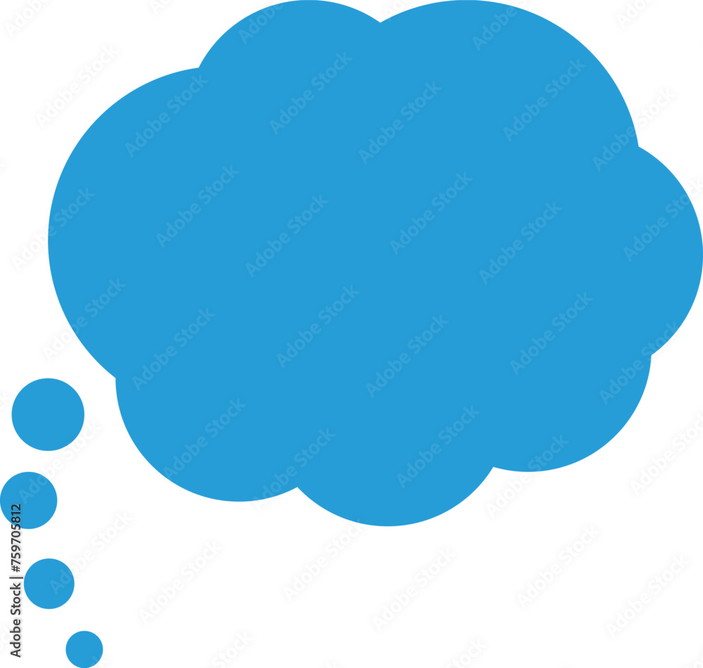 Obraz premium Trendy think bubble in flat style. Think bubble isolated on white background. Cloud line icon Vector.