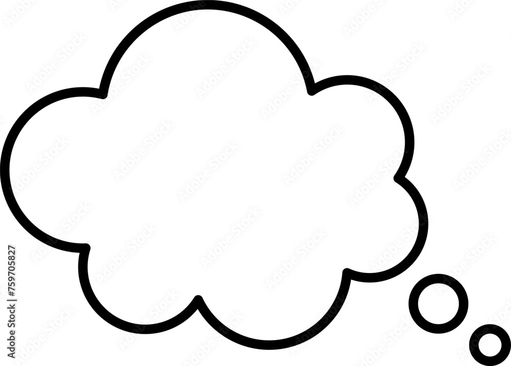 Trendy think bubble in flat style. Think bubble isolated on white background. Cloud line icon Vector. Trendy think bubble in flat style. Think bubble isolated on white background. Cloud line icon Vector.