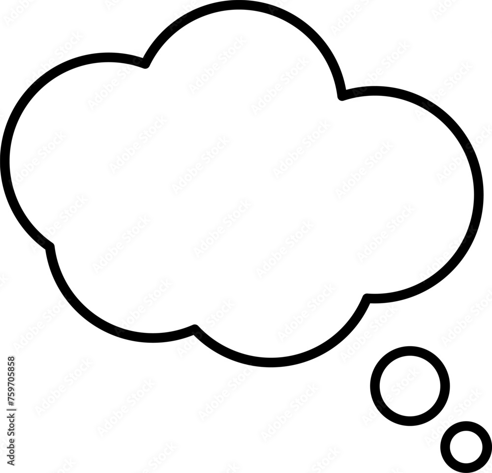 Trendy think bubble in flat style. Think bubble isolated on white background. Cloud line icon Vector. Trendy think bubble in flat style. Think bubble isolated on white background. Cloud line icon Vector.