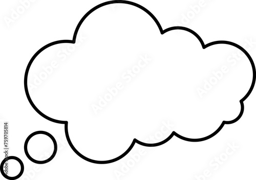 Trendy think bubble in flat style. Think bubble isolated on white background. Cloud line icon Vector.