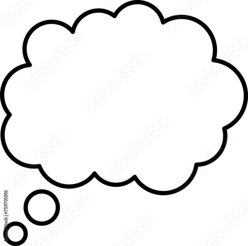 Trendy think bubble in flat style. Think bubble isolated on white background. Cloud line icon Vector.